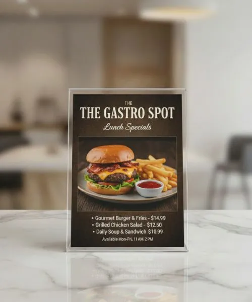 A6 Table Top Display Stand (L Shape)