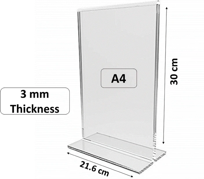 A4 Acrylic Display Stand (T Shape) - Image 2