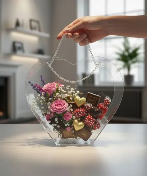 Heart Shape Clear Gift Bag